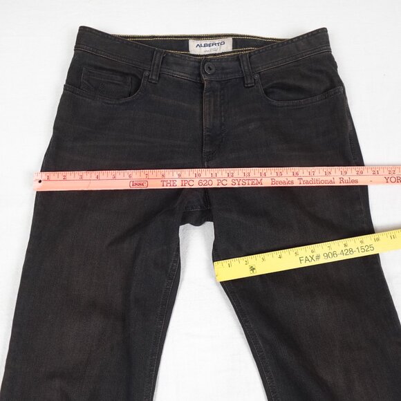 ALBERTO Slim Fit Jeans Men's 33x32 Pipe Black Denim Straight Leg - Picture 12 of 12